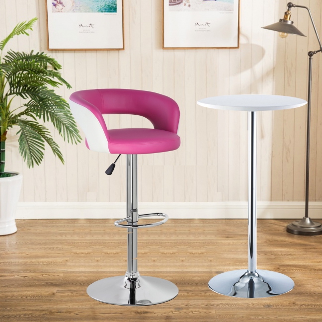Adjustable Height Swivel Bar Stoo(5025-PRWH)