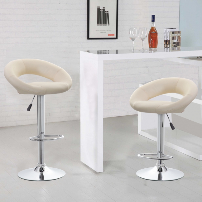 Us 71 42 Round Bar Stool With Chrome Footrest 5079 Bk Buy
