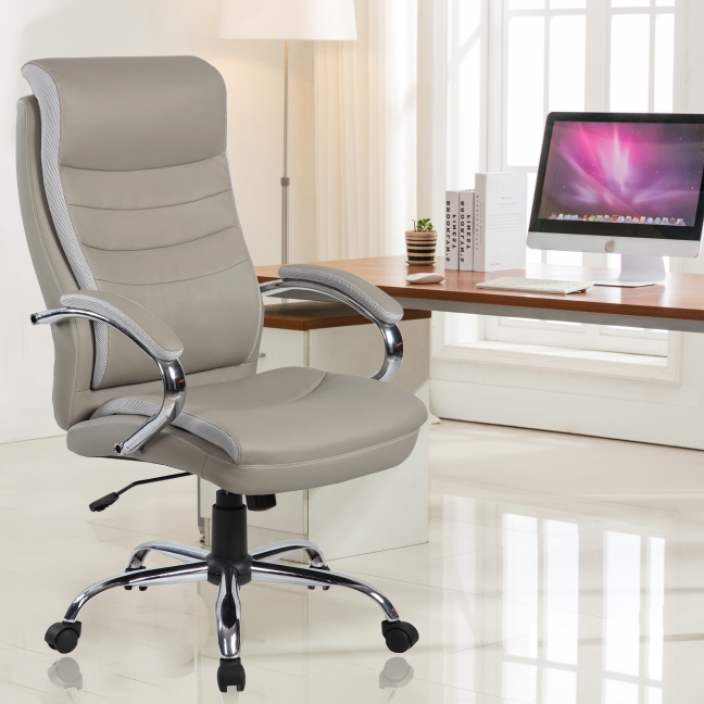 Faux Leather Office Chairs (9131H-GR)