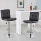 Square Bar Stool with Chrome Footrest (5069-BK)